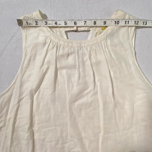 Anthropologie Maeve Ivory Cotton Sleeveless Tunic with Gold Sequins Size 1X - Picture 8 of 10